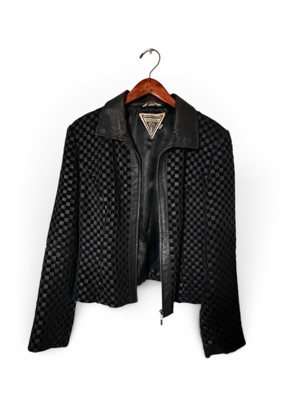 Marvin Richards Black Woven Genuine Leather Jacket M